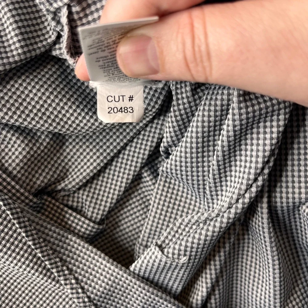 Mizzen+Main Spinnaker Performance Shirt Mens XL Standard Fit Gingham Black White - Picture 3 of 8